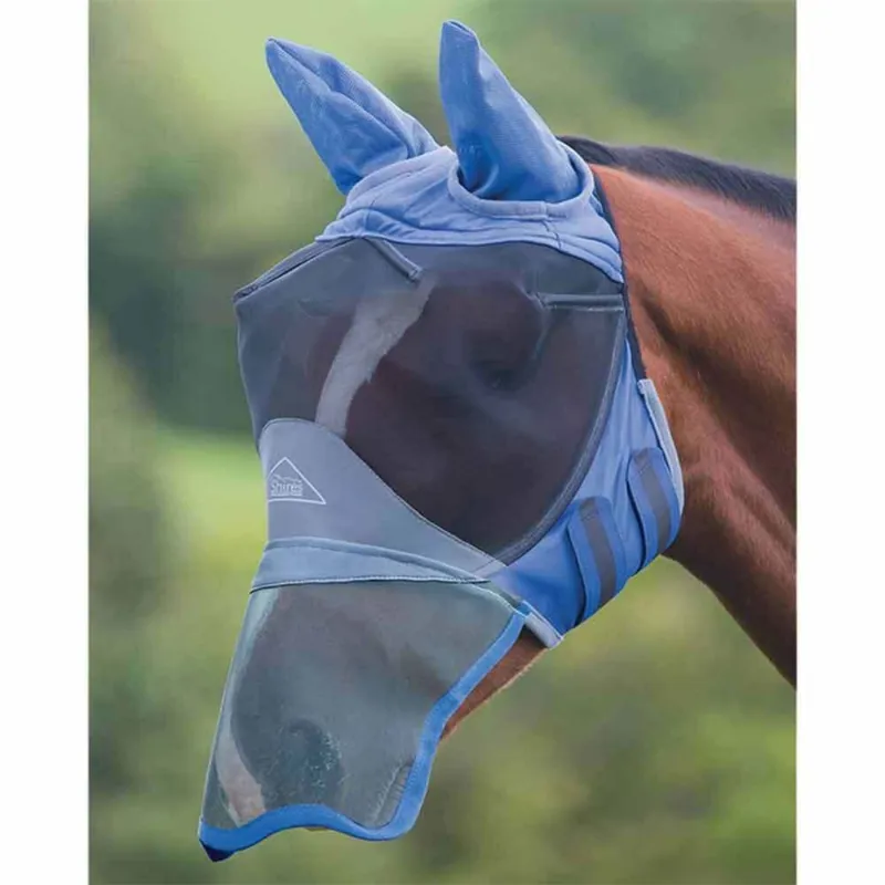 Shires Deluxe Fly Mask with Ears and Nose - Royal Blue